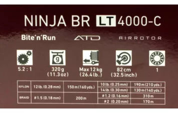 Катушка безынерционная Daiwa 20 Ninja BR LT 4000-C