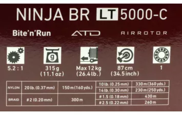 Катушка безынерционная Daiwa 20 Ninja BR LT 5000-C