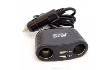 Разветвитель прикуривателя AVS 12/24 (на 2 выхода+2USB) CS230U