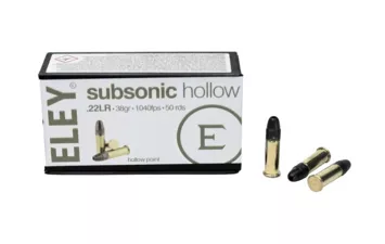 Патрон ELEY к.22LR SUBSONIC HOLLOW 2,46 г (50 шт)