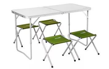 Набор мебели (сталь) стол + 4 табурета Green Helios (T-FS-21407+21124-SG)