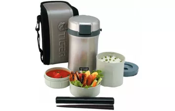 Термос для еды с контейнерами Tiger LWU-B170 Warm Silver