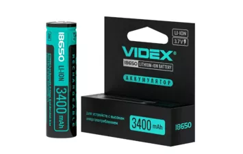 Аккумулятор VIDEX 18650 3400mah 1/20/160 с защитой