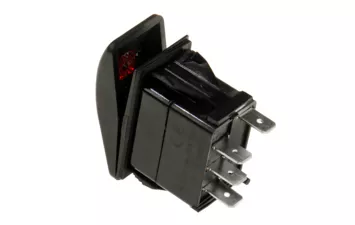 Переключатель трёхпозиционный on-off-on 12B/20A 4P с подсветкой