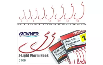 Крючок офсетный Owner J-Light Hook