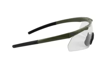 Очки стрелковые ShotTime Caracal, ANSi Z87.1, линза 2мм, UV400, Green, линза прозр.