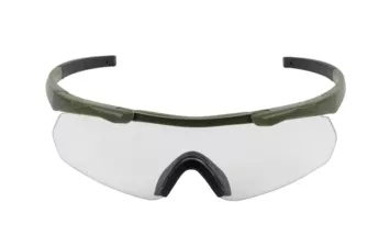 Очки стрелковые ShotTime Caracal, ANSi Z87.1, линза 2мм, UV400, Green, линза прозр.