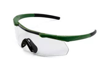 Очки стрелковые ShotTime Caracal, ANSi Z87.1, линза 2мм, UV400, Green, линза прозр.