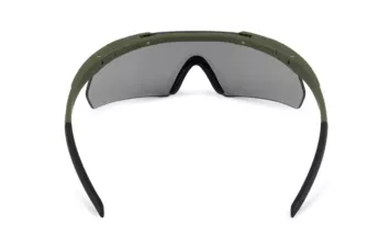 Очки стрелковые ShotTime Caracal, ANSi Z87.1, линза 2мм, UV400, Green, линза серая