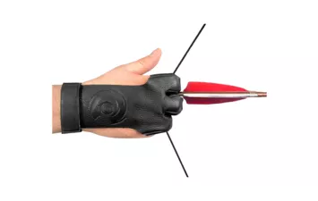 Перчатка Centershot для стрельбы из лука, черная кожа