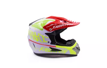 Шлем кроссовый Fashion (белый/зеленый XL)