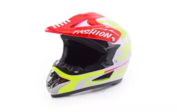 Шлем кроссовый Fashion (белый/зеленый XL)