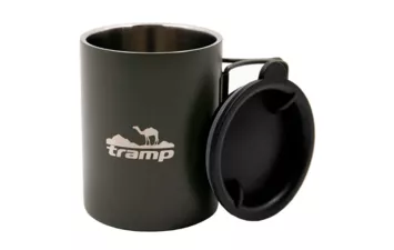 Термокружка Tramp 400 мл со складными ручками и поилкой TRC-137.12 (Оливковый )