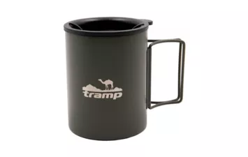 Термокружка Tramp 400 мл со складными ручками и поилкой TRC-137.12 (Оливковый )
